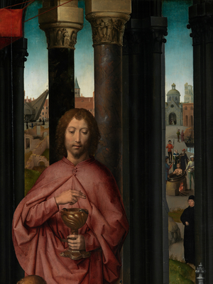 Detail of the central panel of the Triptych of Saint John the Baptist and Saint John the Evangelist, 1474-79 (oil on panel) 