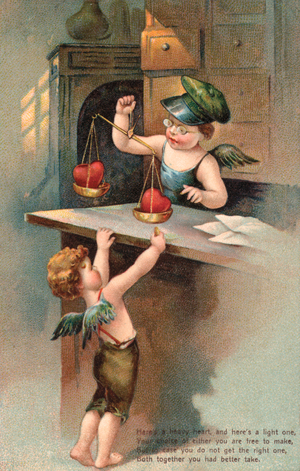 Light and heavy heart (chromolitho)