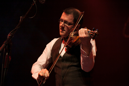 Chris Stout fiddler at Celtic Connections 2013 20th Celebration concert, Concert Hall Glasgow (photo)