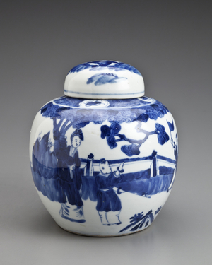 Ginger jar with cover (porcelain, paper & pencil)