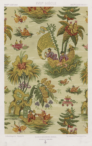 L'Ornement Des Tissus: XVIIIth Century, XVIIIe Siecle, XVIIItes Jahrhundert (colour litho)