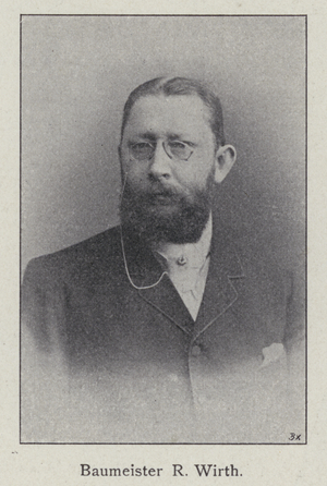 R Wirth, German builder (b/w photo)