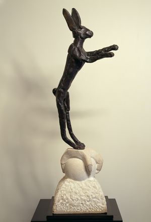 Ball and Claw, 1981-83 (bronze with dark patina on stone base)