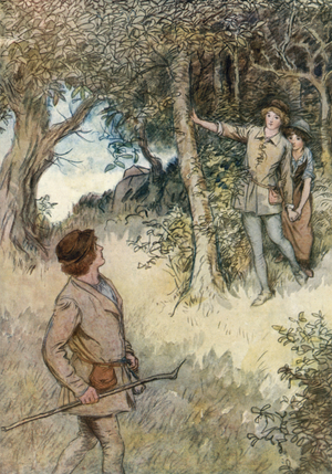 Illustration for Shakespeare's As You Like It (colour litho)