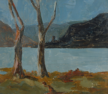 Trees by a lake, 1928 (?) (painting)