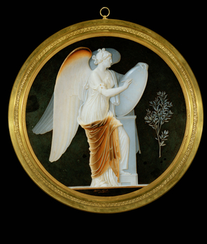 One of six plaques meant to decorate the foot of six …