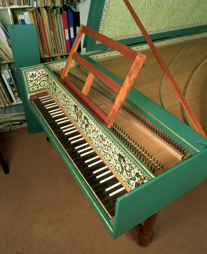 Harpsichord with open lid