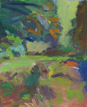 Field with trees, 2024 (oil on canvas panel)