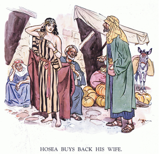 Hosea brings back his wife, 1949 (colour litho)