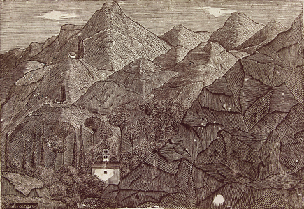 Batuecas valley in the Sierra de Francia, Salamanca (engraving)