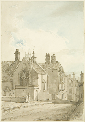 Steep Street, showing Foster's Chapel (pencil & watercolour on paper)