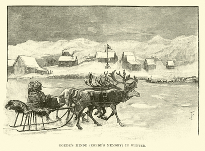 Egede's Minde (Egede's Memory) in Winter (engraving)