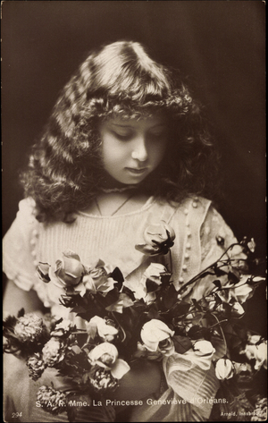 Ak S.A.R. Madame Princess Geneviève d'Orleans (b/w photo)