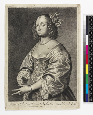 Portrait of Mary Ruthven, engraved by William Faithorne (engraving)