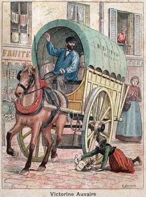 Horse car accident. Horsecar crash.