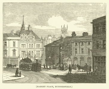 Market place, Huddersfield (engraving)
