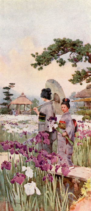 Irises, Horikiri (colour litho)