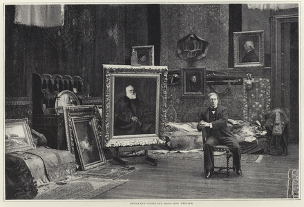 Jean-Joseph Benjamin-Constant in his workshop (b/w photo)