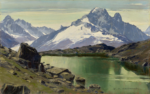 Aiguille Verte (oil on board)