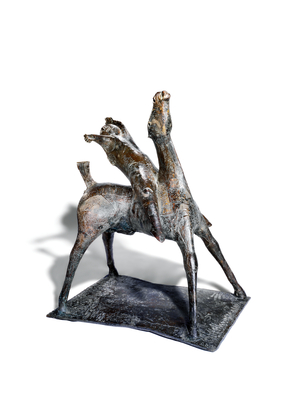 Cavaliere, 1951 (hand-chiselled bronze with brown & gold patina)