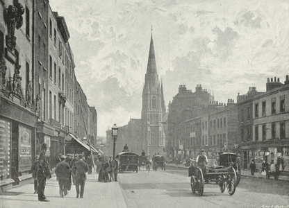 Westminster Bridge Road, with Christ Church (b/w photo)