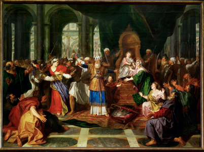 Athalia driven from the temple (painting on canvas)