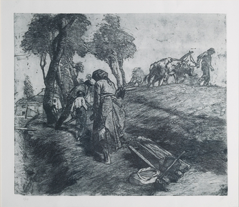 Working in the Fields (etching and aquatint on pape, plate)