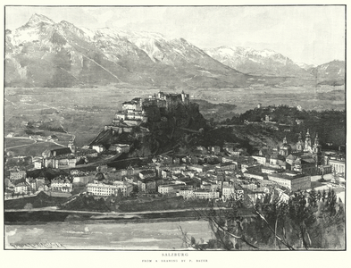 Salzburg, Austria (litho)