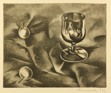 Still Life with Glass and Apples, 1970s (etching)