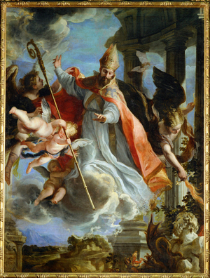 The triumph of Saint Augustine (painting on canvas)