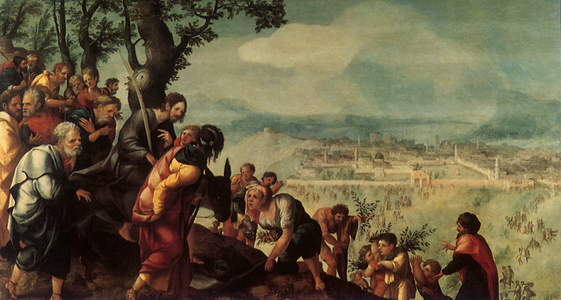 Entry of Christ into Jerusalem, central panel from a triptych, c.1526 (oil on panel)
