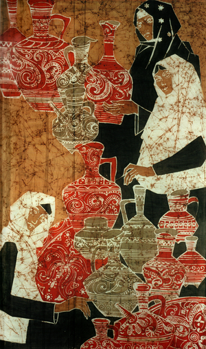 Pottery from Balkhar, 1980 (batik)