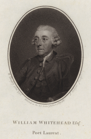 William Whitehead, English poet and playwright (engraving)
