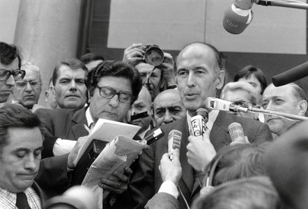 Valery Giscard D'Estaing Answering The Questions of The Journalists The Day After his Election As President May 20, 1974 (photo)