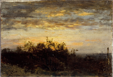 Sunset, between 1850 and 1860 (oil on wood)