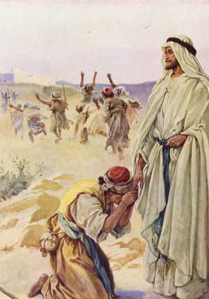 The Thankful Leper (colour litho)