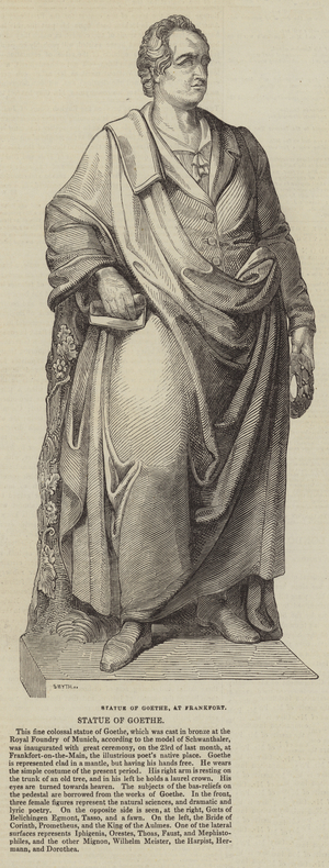 Statue of Goethe, at Frankfort (engraving)