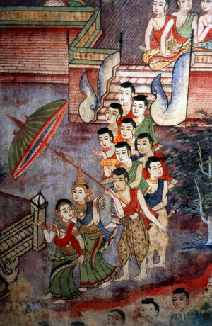 Thailand: Mural, Viharn Lai Kam, Wat Phra Singh, Chiang Mai, Northern Thailand