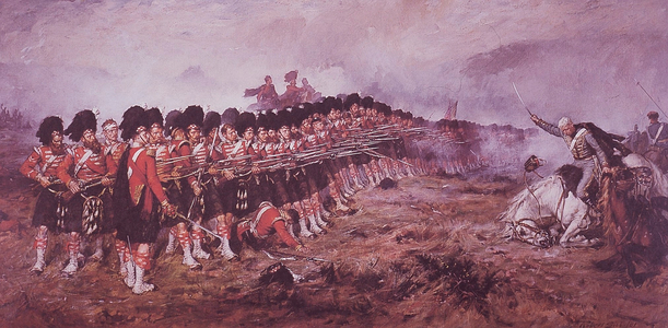 The Thin Red Line, the 93rd Highlanders stand firm before a Russian charge at the battle of Balaklava in 1854, 19th century