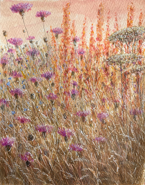 Scabious & Docks (acrylic on canvas)