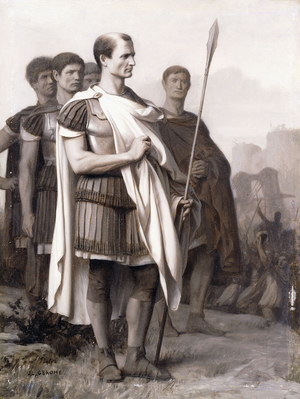 Julius Caesar and his Staff,  (oil on panel)