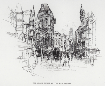 The Clock Tower of the Law Courts (litho)