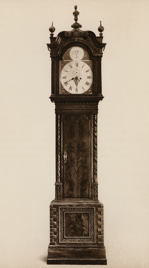 A Chippendale Mahogany Grandfather's Clock, from the Dean Collection (b/w photo)