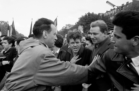 Despite slight scuffles, the mass rally from Place de la Nation to Republique was peaceful, Paris, France, 1958 (photo)