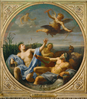 L' Amour ayant derobe le foudre de Jupiter s' envole …