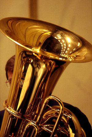 Tuba - Musician playing tuba in an orchestra