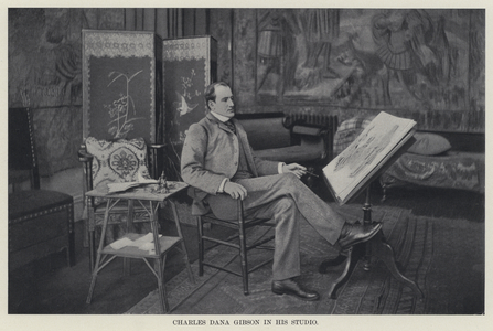 Charles Dana Gibson in his Studio (b/w photo)