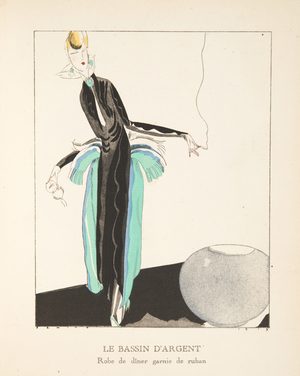 Le Bassin d'Argent, from a Collection of Fashion Plates, 1920 (pochoir print)