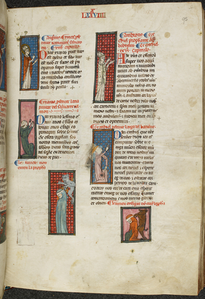 Illustrated page of manuscript of Poems in Provençal