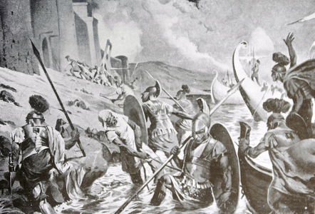 the city of Cadiz in Spain; fell to the Romans in 206 BC.